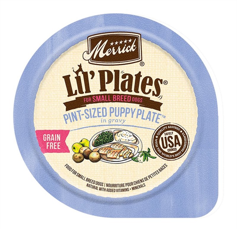 Merrick Lil Plates Pint Sized Puppy Plate in Gravy