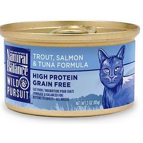 Natural Balance Wild Pursuit Trout Salmon Tuna Grain Free Canned Cat Food