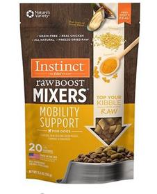 Instinct Freeze Dried Raw Boost Mixers Grain Free Mobility Support Recipe Dog Food Topper