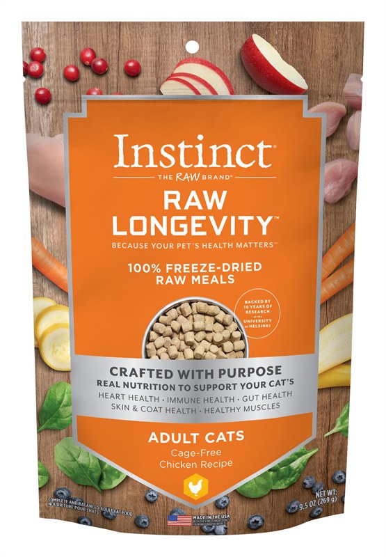 Natures Variety Instinct Raw Longevity Freeze Dried Cage Free Chicken Recipe for Cats