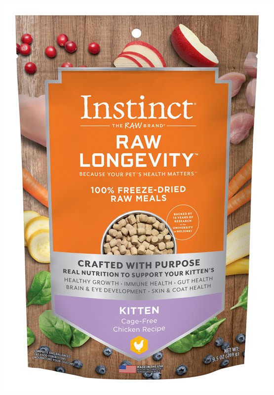 Natures Variety Instinct Raw Longevity Freeze Dried Cage Free Chicken Recipe for Kittens