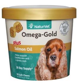 NaturVet Omega Gold Plus Salmon Oil Soft Chews for Dogs