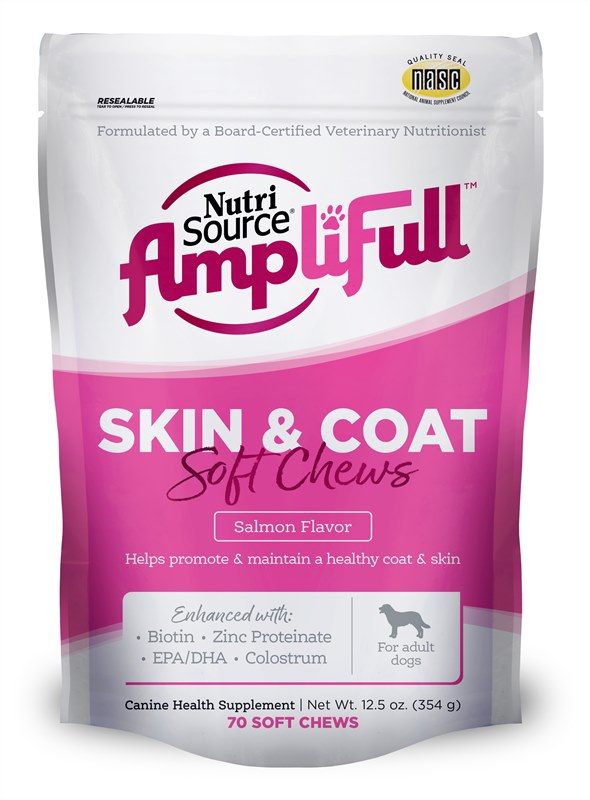 NutriSource Amplifull Soft Chew Skin and Coat Dog Treats