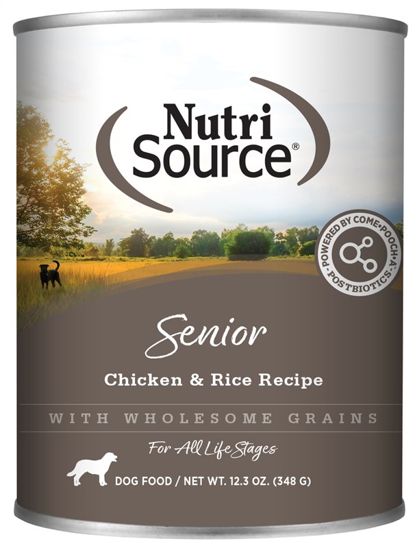 NutriSource Chicken and Rice Senior Dog Food Can