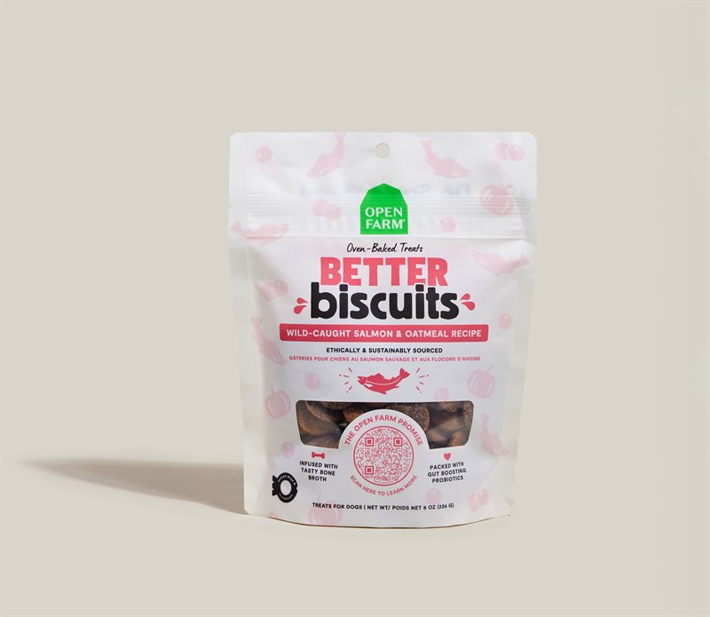 Open Farm Dog Treat Better Biscuits Salmon Oatmeal
