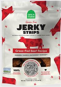 Open Farm Grain Free Grass Fed Beef Jerky Strips Dog Treats