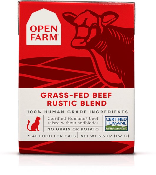 Open Farm Grain Free Grass Fed Beef Recipe Rustic Blend Wet Cat Food