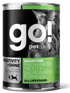 Petcurean GO SENSITIVITY SHINE Grain Free Freshwater Trout Salmon Pate Recipe