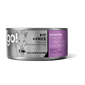 Petcurean GO FIT and FREE Grain Free Chicken Turkey and Duck Pate for Cats