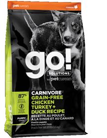 Petcurean GO Solutions Carnivore Grain Free Chicken Turkey Duck Puppy Recipe