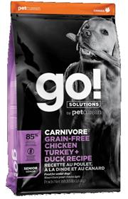 Petcurean GO Solutions Carnivore Grain Free Chicken Turkey Duck Senior Recipe