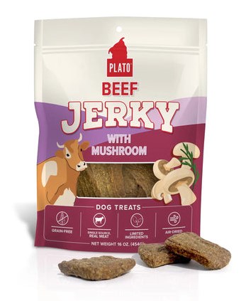 Plato Beef Jerky with Mushroom Dog Treats