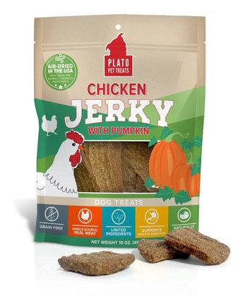 Plato Chicken Jerky with Pumpkin Dog Treat