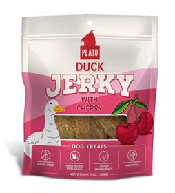 Plato Duck Jerky with Cherries Dog Treats