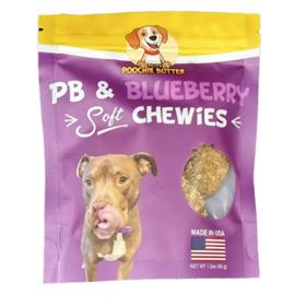 Poochie Butter Dog Treat Soft Chewies Peanut Butter Blueberry