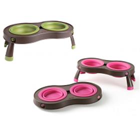Popware Collapsible Double Elevated Feeder