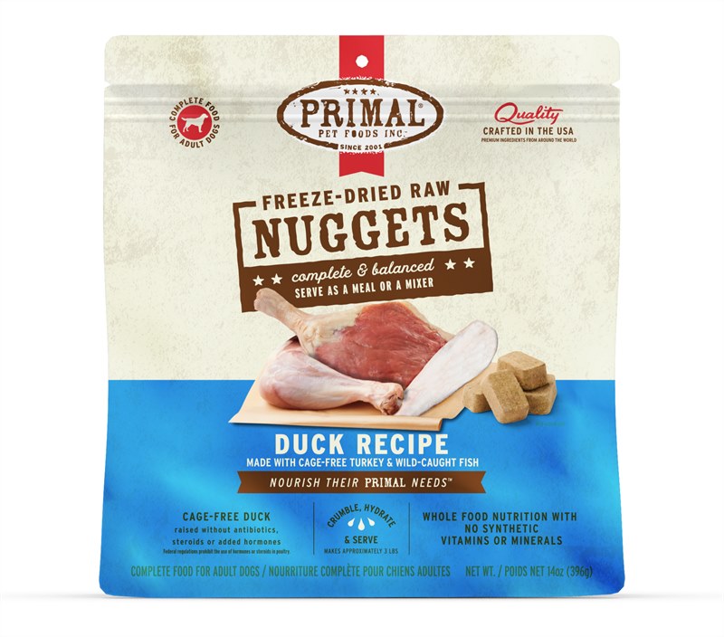 Primal Canine Freeze Dried Duck Turkey Fish Nuggets
