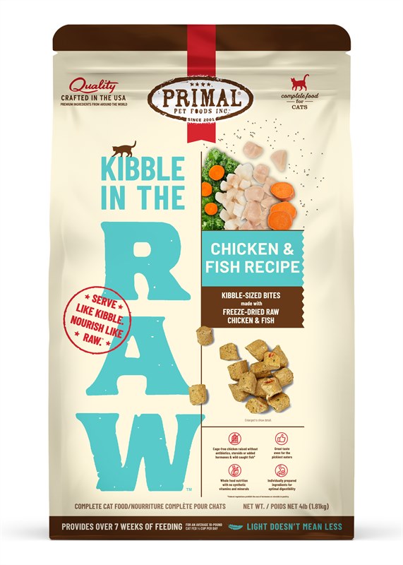 Primal Kibble in the Raw Dry Cat Food Chicken and Fish Recipe