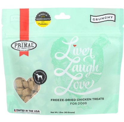 Primal Liver Laugh Love Chicken Freeze Dried Treat for Dogs