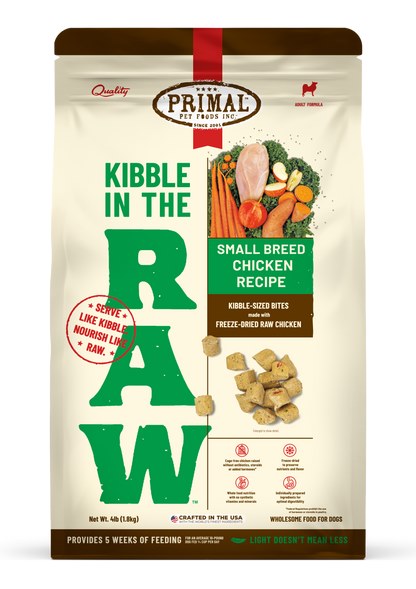 Primal Pet Kibble in the Raw Chicken Recipe for Dogs