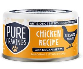 Pure Cravings Chicken Recipe Shredded in Broth Cat Food Can