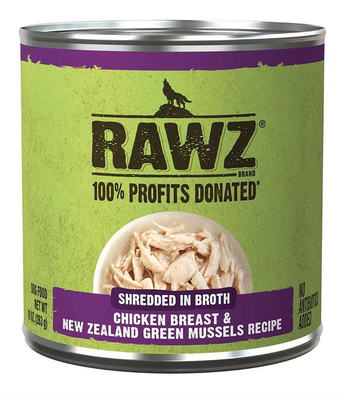 Rawz Dog Can Shredded Chicken Breast New Zealand Green Mussels