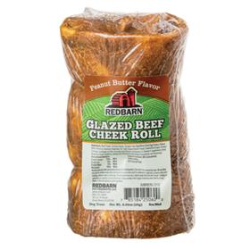 Red Barn Dog Treat Glazed Beef Cheek Roll Peanut Butter 