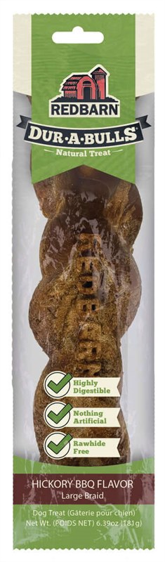 Redbarn Dur A Bulls Braid Hickory Bbq Dog Treat