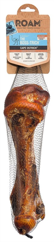 ROAM Pet Treats The Boss Trich Cape Ostrich Bone for Dogs