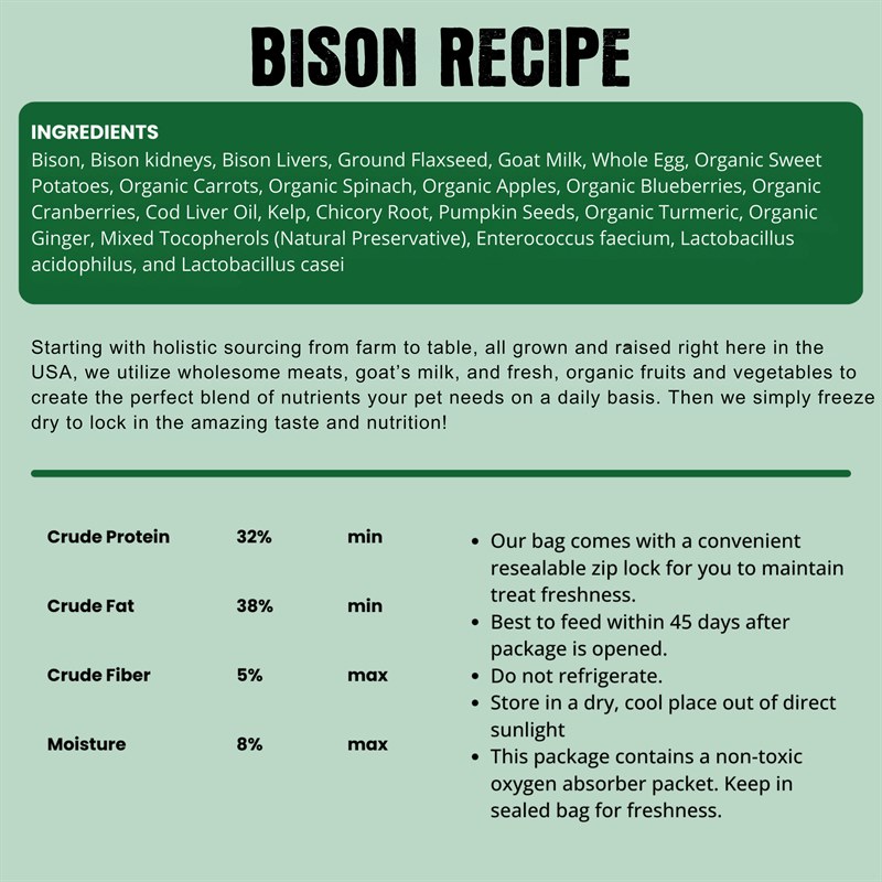 Shepherd Boy Farms Freeze Dried Bison Recipe Dog Food