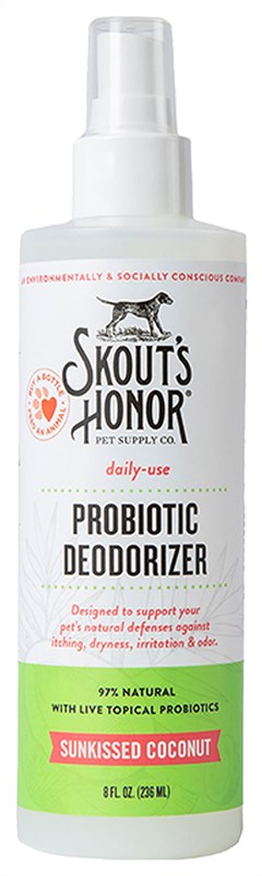 Skouts Honor Natural Sunkissed Coconut Scent Probiotic Dog Cat Deodorizer Spray