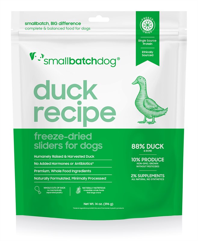 Small Batch Duckbatch Freeze Dried Dog Sliders