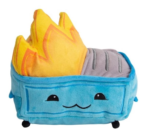 Snugarooz Dumpster Fire Plush Dog Toy Blue