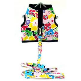 Solid Flower Print Harness with Leash