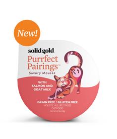 Solid Gold Purrfect Pairings With Salmon and Goat Milk