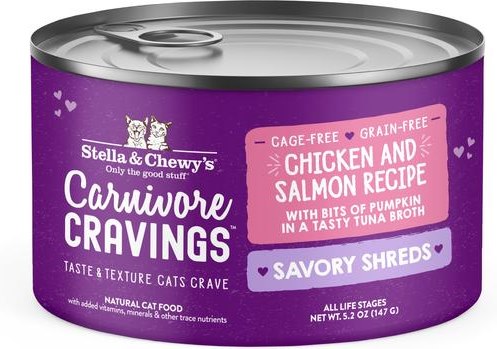 Stella and Chewys Carnivore Cravings Savory Shreds Chicken and Salmon Recipe