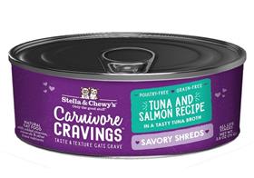 Stella and Chewys Carnivore Cravings Savory Shreds Tuna Salmon Recipe