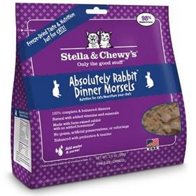 Stella and Chewys Freeze Dried Raw Absolutely Rabbit Dinner Morsels Cat Food