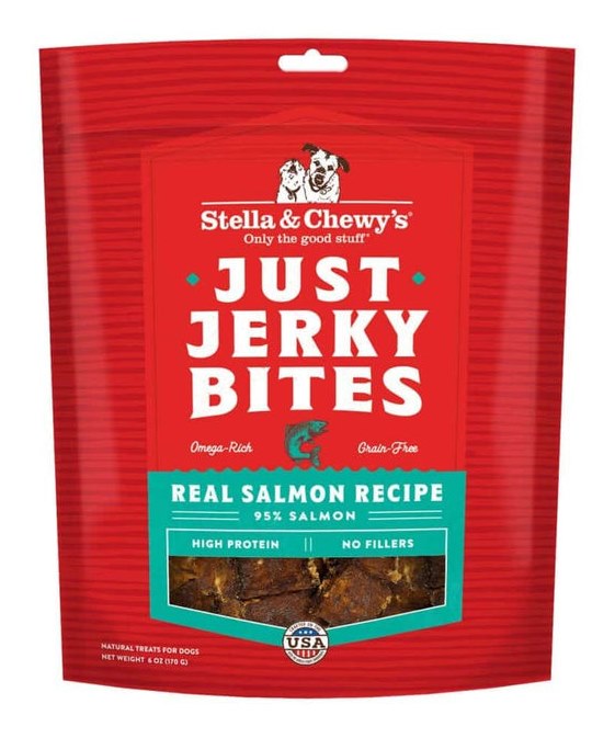 Stella and Chewys Just Jerky Bites Real Salmon Recipe Dog Treats