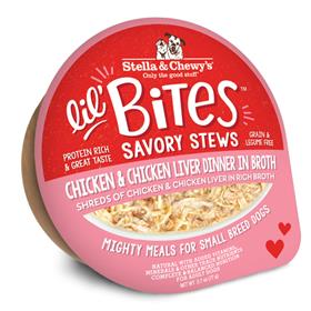 Stella and Chewys Lil Bites Savory Stews Chicken and Chicken Liver Dinner in Broth