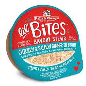 Stella and Chewys Lil Bites Savory Stews Chicken and Salmon Dinner in Broth