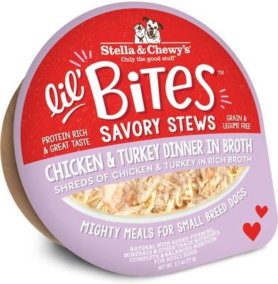 Stella and Chewys Lil Bites Savory Stews Chicken Turkey Dinner in Broth