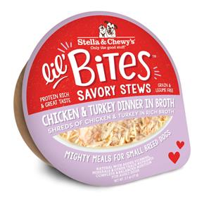 Stella and Chewys Lil Bites Savory Stews Chicken Turkey Dinner in Broth