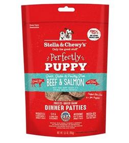 Stella and Chewys Perfectly Puppy Beef Salmon Dinner Patties Freeze Dried Dog Food