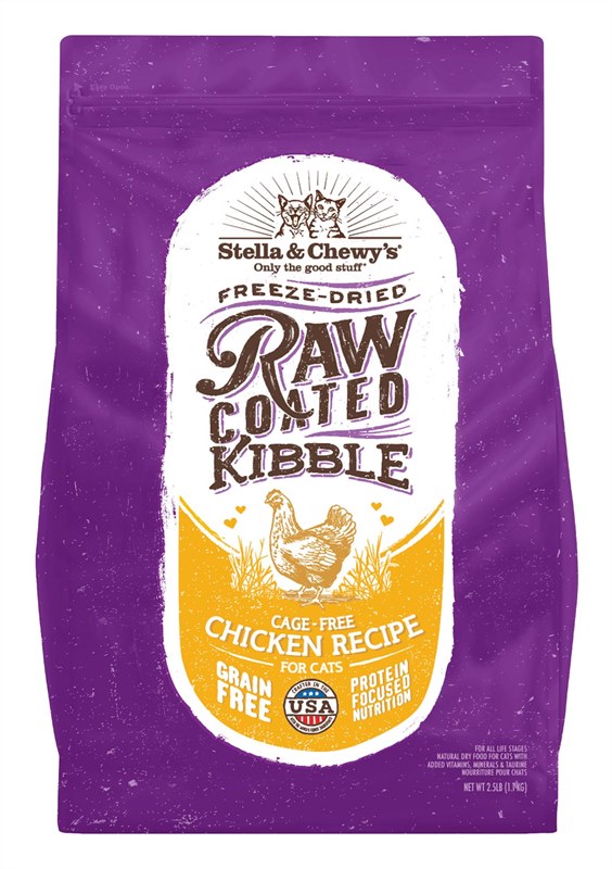 Stella and Chewys Raw Coated Kibble Cage Free Duck Recipe Cat Food