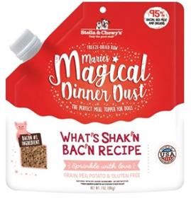 Stella Chewys Maries Magical Dinner Dust Whats Shakn Bacn Freeze Dried Raw Dog Food Topper