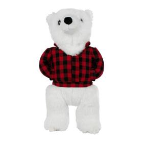 Tall Tails Plaid Polar Bear with Squeaker Dog Toy