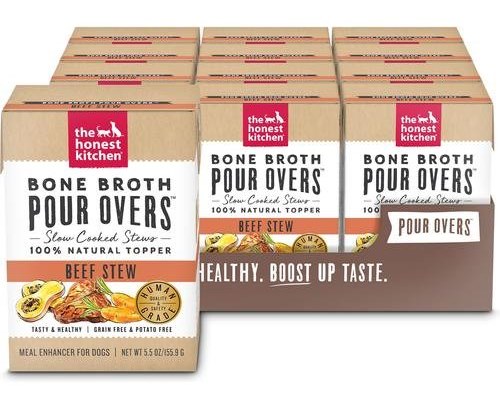 The Honest Kitchen Bone Broth Pour Overs Beef Stew Wet Dog Food Topper