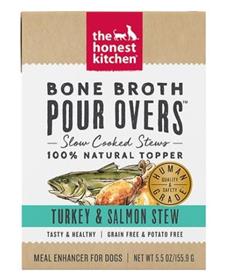 The Honest Kitchen Bone Broth Pour Overs Turkey Salmon Stew Wet Dog Food Topper