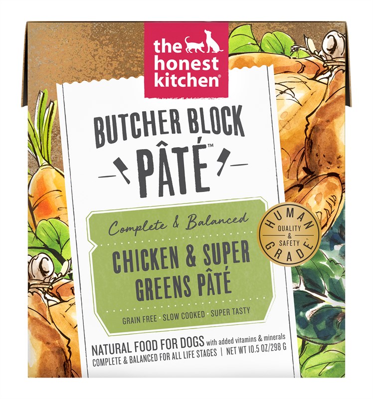The Honest Kitchen Butcher Block Pate Chicken Super Greens Pate Wet Dog Food